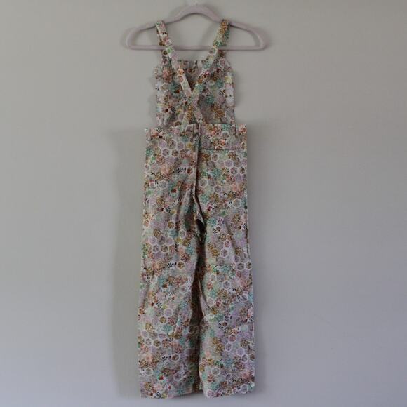 NWT Bonpoint Nioui Cotton Overalls Smocked Bib Floral Boho Print Girls 12 - Picture 5 of 9